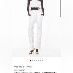 Manning Cartell Satin Off Duty Pants Ruched Cargo Jogger Pants White Sz 8